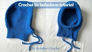 Crochet tie balaclava tutorial I Kenikse Crochet