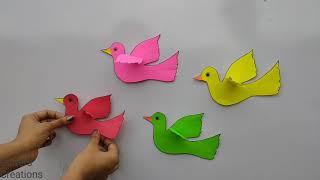 3d Paper Birds making ideas - DIY crafts / 3D Wall Decor (Simple & beautiful) Flying Birds