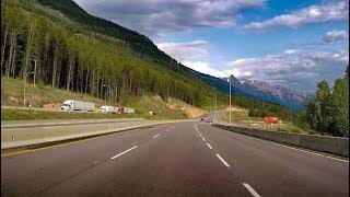 Trans-Canada Highway from Kamloops to Banff Driving in Rocky Mountains Canada Road Trip