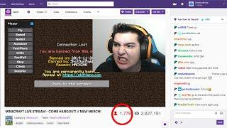 I banned this Twitch streamer for HACKING AGAIN on my Minecraft server LIVE..