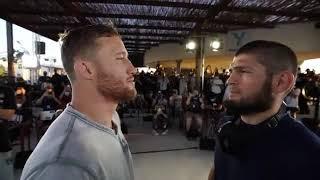 Khabib Nurmagomedov vs. Justin Gaethje face off at UFC 254