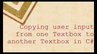 How to show one textbox value another textbox on button click c#