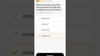 What is the hash value of the storage where the state data managed by the CA is stored?