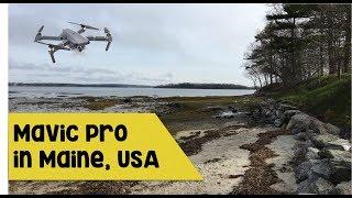 DJI Mavic Pro in Maine flying over the beach