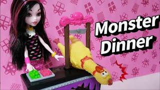 몬스터의 식사초대 Monster High Beast Bites Cafe Draculaura clawdeen wolf Barbie''s Dinner 핑크팝TV