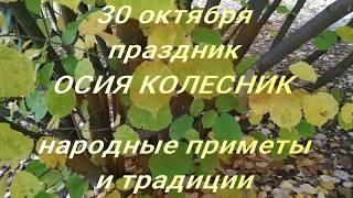 30 октября праздник Осия Колесник . Народные приметы и традиции