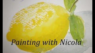 HALF PRICE watercolour painting course for beginners. Paint this lemon