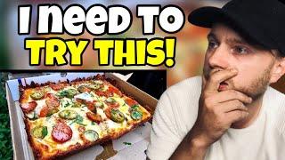 Brit Reacts to Brits Try Detroit Pizza For The First Time!