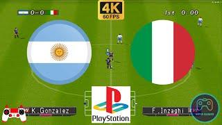 Winning Eleven 2000 - Argentina vs Italy - Duckstation PS1 on PC  Full Game [4K60]