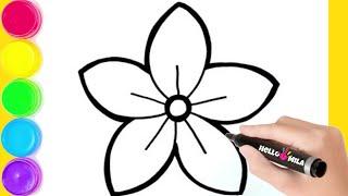 HOW TO DRAW A FLOWERS EASY | COMO DESENHAR UMA FLOR ( Hello Mila)