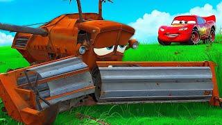 Broken and Rotten FRANK in the trash! Lightning McQueen came to laugh at him! Pixar Cars