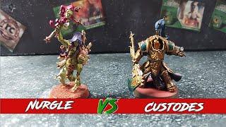 Nurgle Daemons v Custodes 10th edition Warhammer 40k Battle Report