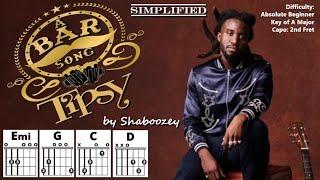 A BAR SONG TIPSY {CAPO 2} [SIMPLIFIED] Shaboozey (Absolute Beginner Guitar Chord & Strum Play-Along)