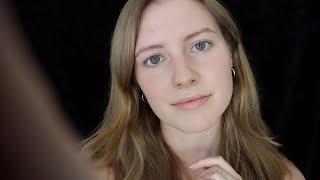 ASMR Face Touching & Tracing, Binaural Whispered Personal Attention (layered sounds, foley sounds)