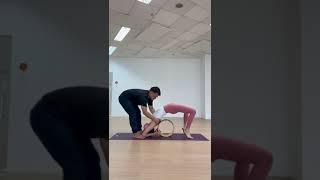 Tutorial for Beginners how to practice Forearm Wheel pose with Yoga Wheel .