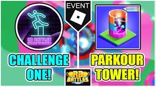 [EVENT] How to get CHALLENGED COMPLETED BADGE in PARKOUR TOWER for RB BATTLES! [ROBLOX]