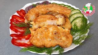 Морской язык в кляре. Вкусная рыба на обед или ужин.