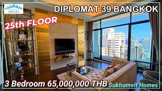 25th Floor Luxury Central Bangkok Condo For Sale Rent at Diplomat 39 at 65,000,000 THB