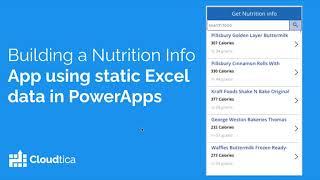 Using Excel static data in PowerApps: Building a Nutrition Info App