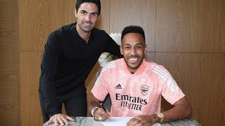 AUBAMEYANG OFFICIALLY SIGNS 3 YEAR  NEW DEAL AT ARSENAL! #Aubasigns