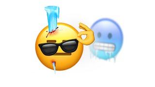 Battle between cool and ice emoji