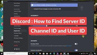 Discord : How to find Server ID, Channel ID and User ID