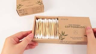 Bamboo Cotton Swabs 200 Count in Paper Drawer Box