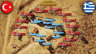 FİNALDE YUNANİSTANA HİLAL TAKTİĞİ YAPTILAR ! TÜRKİYE YUNANİSTAN 32VS 32 PUBG MAÇI