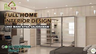 Mr.Jithesh, Land Mark 3BHK Apartment interior design | Virugambakkam | Arcmen Interior decor Chennai