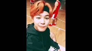 Jimin cheering Yoongi during his basketball match