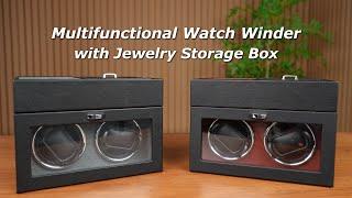 Mcbazel Multifunctional Watch Winder with Jewelry Storage Box