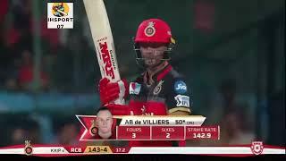 RCB VS KXIP | AB de Villiers 82(44) | match highlights | 2019