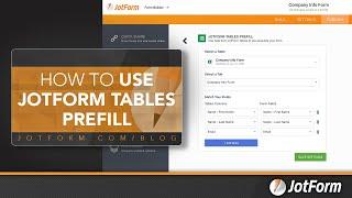 How to use Jotform Tables Prefill