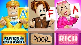 ROBLOX BrookhavenRP: Rich vs Poor vs GIGA Student | Gwen Roblox Español