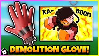 How to get DEMOLITION GLOVE + SHOWCASE in SLAP BATTLES! [ROBLOX]