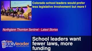 School leaders want fewer laws, more funding