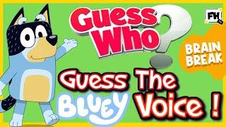 Guess the Bluey  Characters by Their Voice Quiz | Kids Brain Break