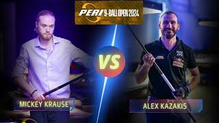 MICKEY KRAUSE VS ALEX KAZAKIS | PERI 9-BALL OPEN 2024 #billiards #nineball #9ballpool #highlights