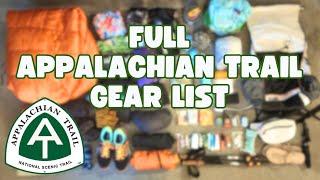 Full Appalachian Trail Gear List! (second time thru-hiker)