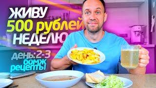 ЖИВУ НЕДЕЛЮ на 500 РУБЛЕЙ  СЕГОДНЯ ВКУСНО ПОЕМ, А ЗАВТРА ПОСМОТРИМ  ДЕНЬ 2 - 3