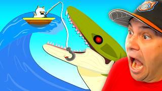 Catching a PREHISTORIC PROGNATHODON in Cat Goes Fishing!