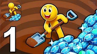 Dig World - Gameplay Walkthrough Part 1 Stickman Dig Deep Big Hole (iOS,Android)