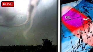LIVE MONTANA Tornado Threat - Rare UPGRADED Risk - LIVE STORM CHASER