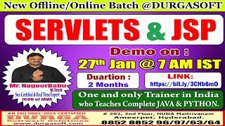 SERVLETS & JSP Offline/Online Training @ DURGASOFT