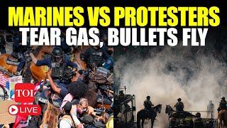 LIVE I ‘Leave LA’: Protesters Tell Marines; Bullets Fly As Officers On Horseback Disperse Crowds