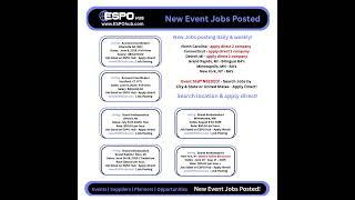ESPO Hub posted NEW Event Gig & Jobs.  Apply direct.  No Booking Fees! #opportunities #job #eventjob