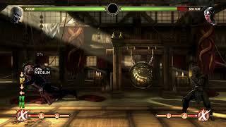 Mortal Kombat 9 Noob Saibot's uppercut tech vs Sektor's Teleport