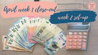 April week 1 budget closeout & week 2 set up | Euro place holders | Sinking funds