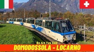 Cab Ride Domodossola - Locarno (Vigezzina - Centovalli Railway, Italy, Switzerland) driver's view 4K