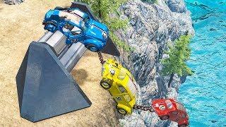 Beamng drive - Giant Winch Сrushes Сars #6